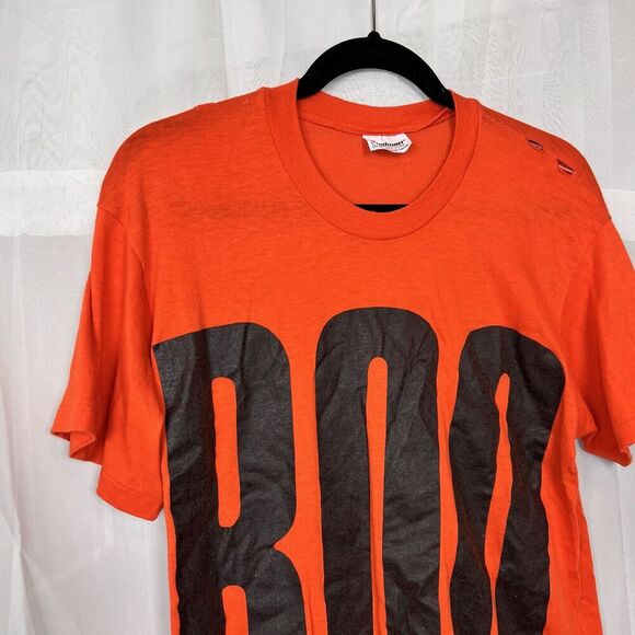 Vintage 80s distressed Halloween t shirt single stitch BOO L thrashed distressed - Picture 2 of 12